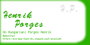 henrik porges business card